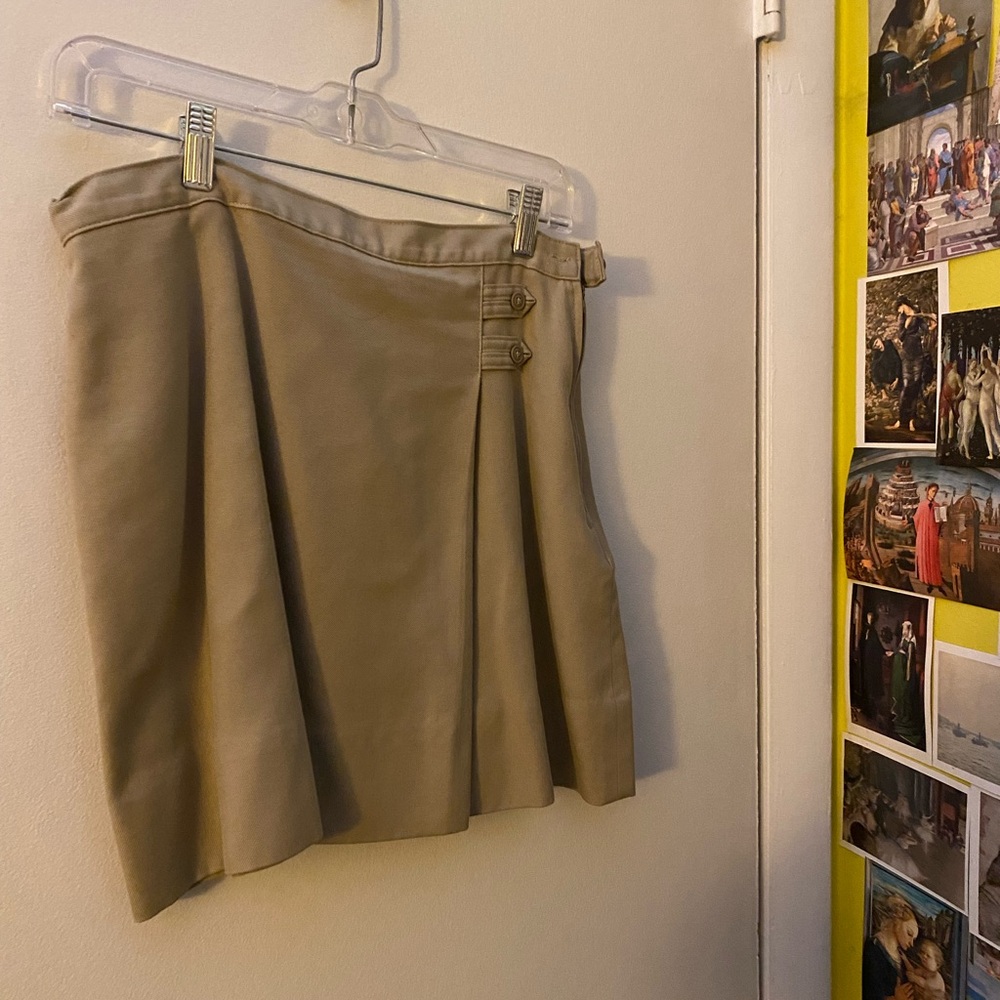 Lands End Khaki Uniform Skirt